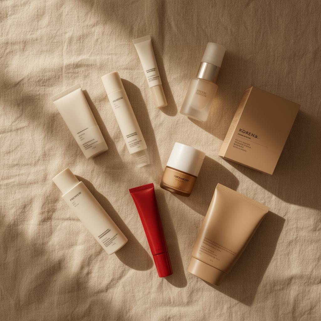 Premium beauty product flatlay for Korean launch